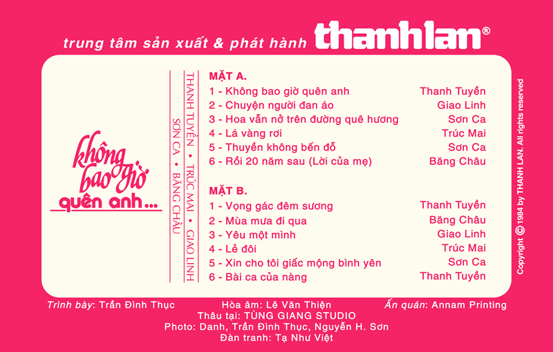 Tape Thanh Lan 16 - Không Bao Giờ Quên Anh