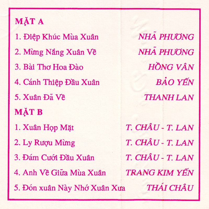 Tape Mưa Hồng 4 - Nắng Đẹp Tình Xuân