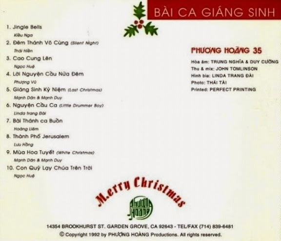 Phượng Hoàng CD 035 - Bài Ca Giáng Sinh
