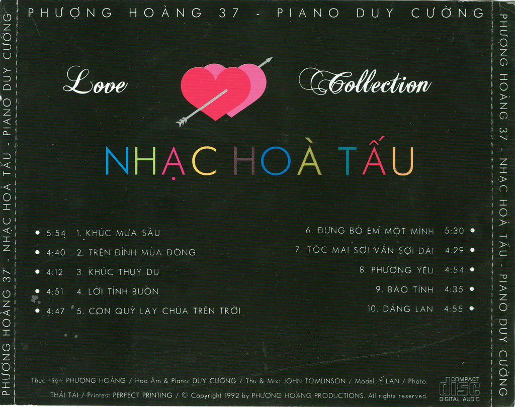 Phượng Hoàng CD037 - Nhạc Hòa Tấu - Love Collection