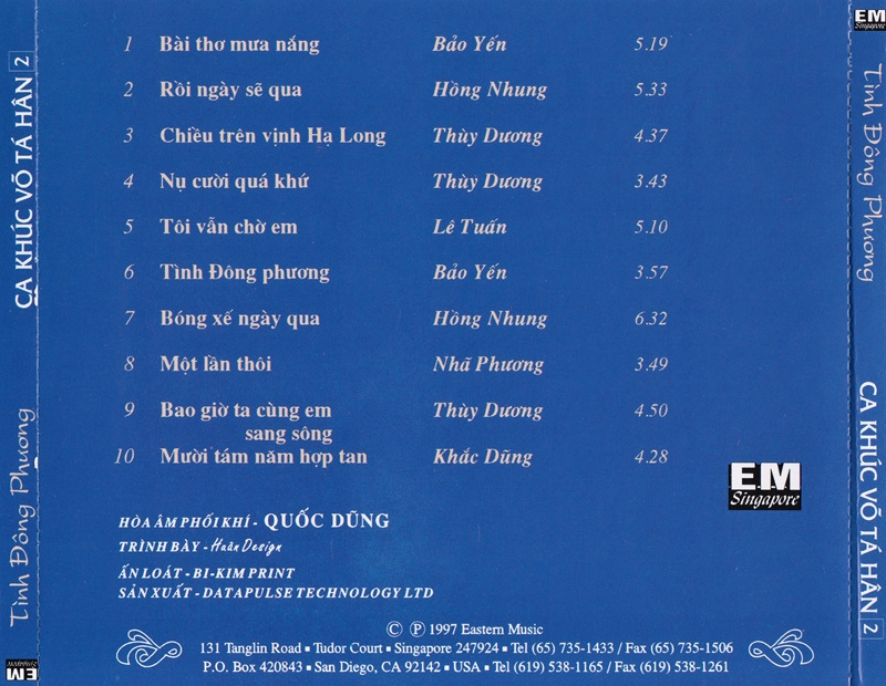Eastern CD - Ca Khúc Võ Tá Hân 2 - Tình Đông Phương
