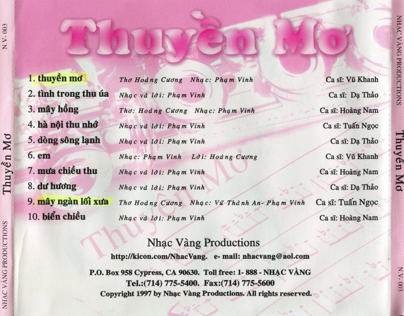 Nhạc Vàng CD003 - Thuyền Mơ