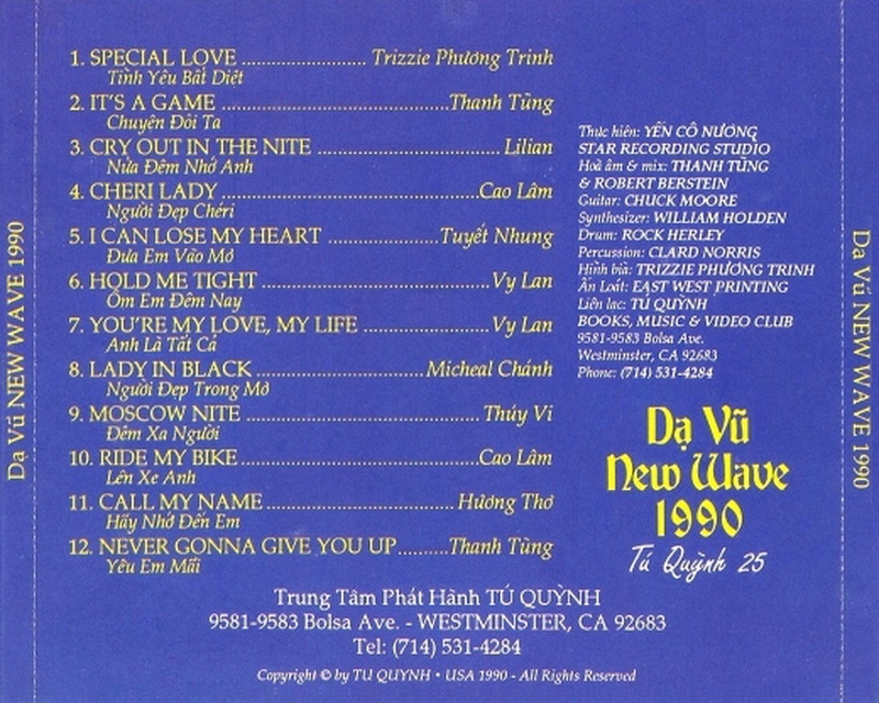 Tú Quỳnh CD025 - Dạ Vũ New Wave 1990