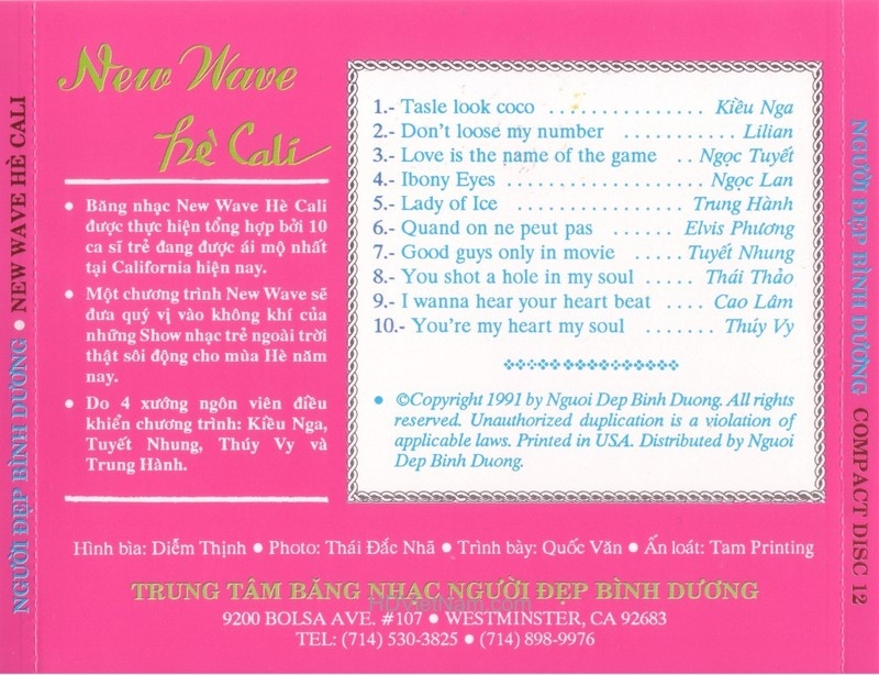 Người Đẹp Bình Dương - New Wave Hè Cali (04 CD)