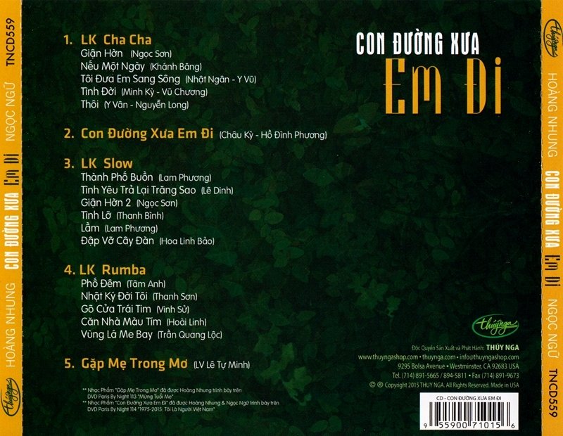 Thúy Nga CD559 - Con Ðường Xưa Em Ði