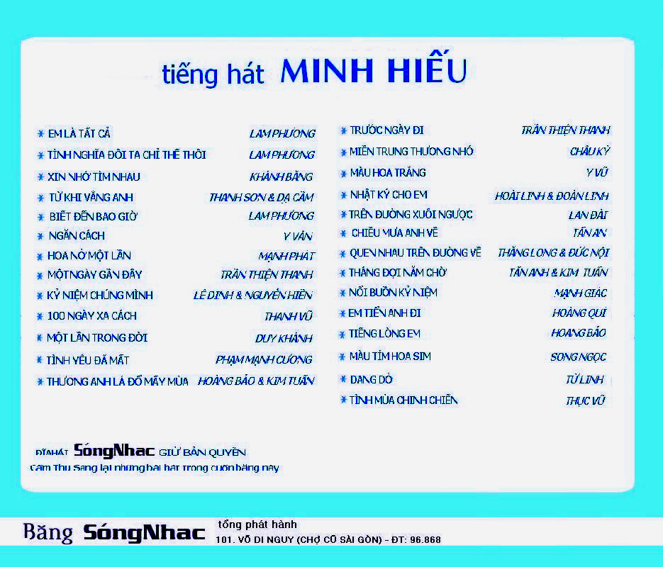 Sóng Nhạc CD - Tiếng Hát Minh Hiếu