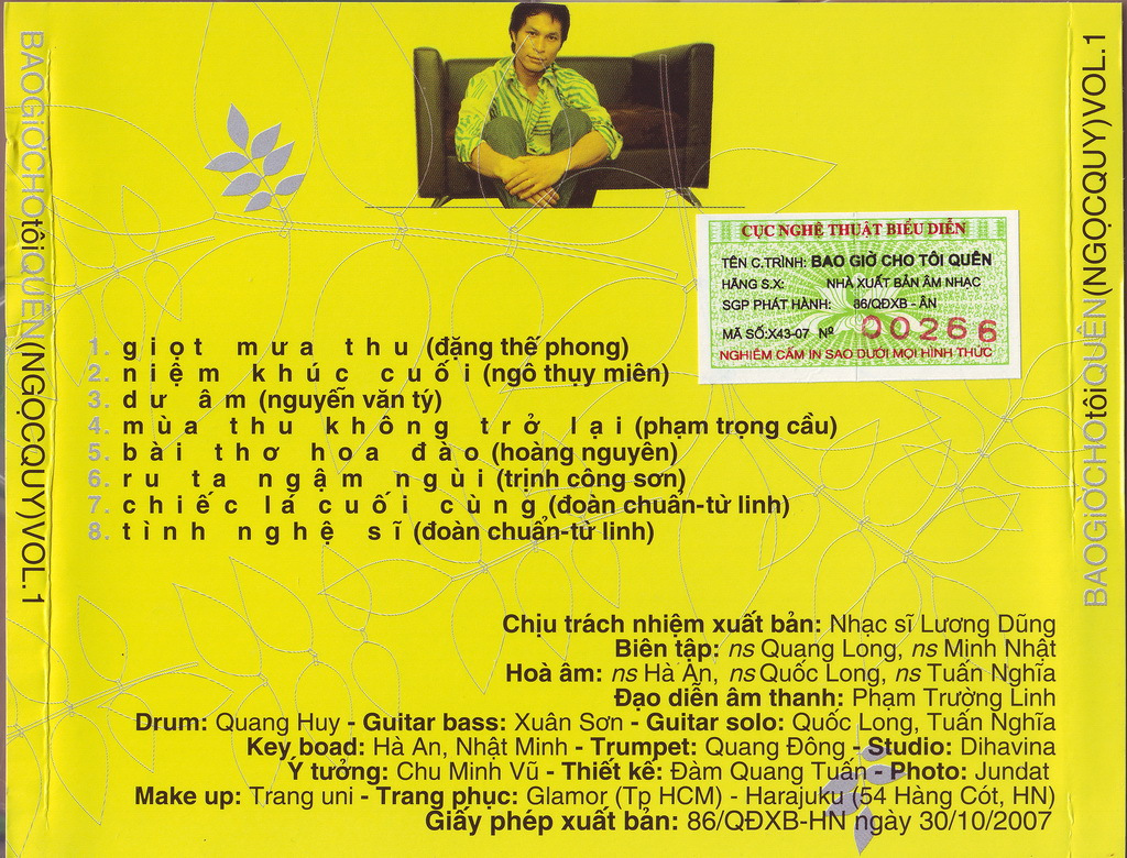 Dihavina CD - Ngọc Quý - Bao Giờ Cho Tôi Quên