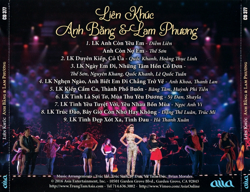 Asia CD377 - Liên Khúc Anh Bằng, Lam Phương