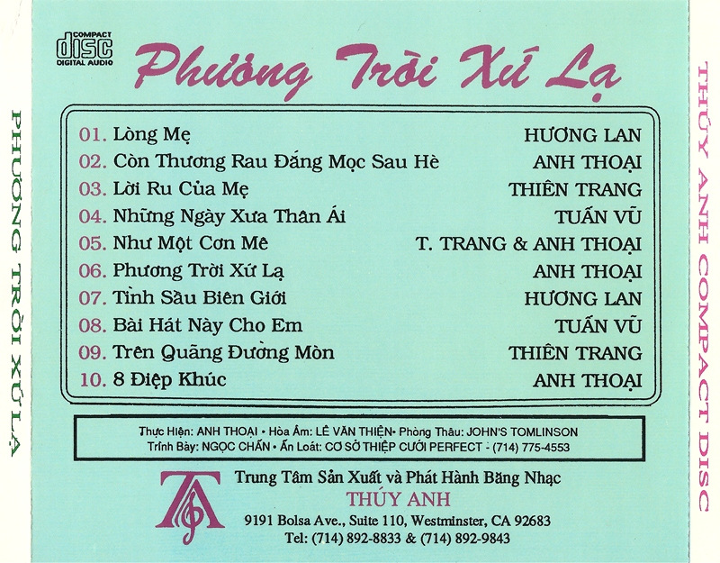 Thúy Anh CD023 - Phương Trời Xứ Lạ