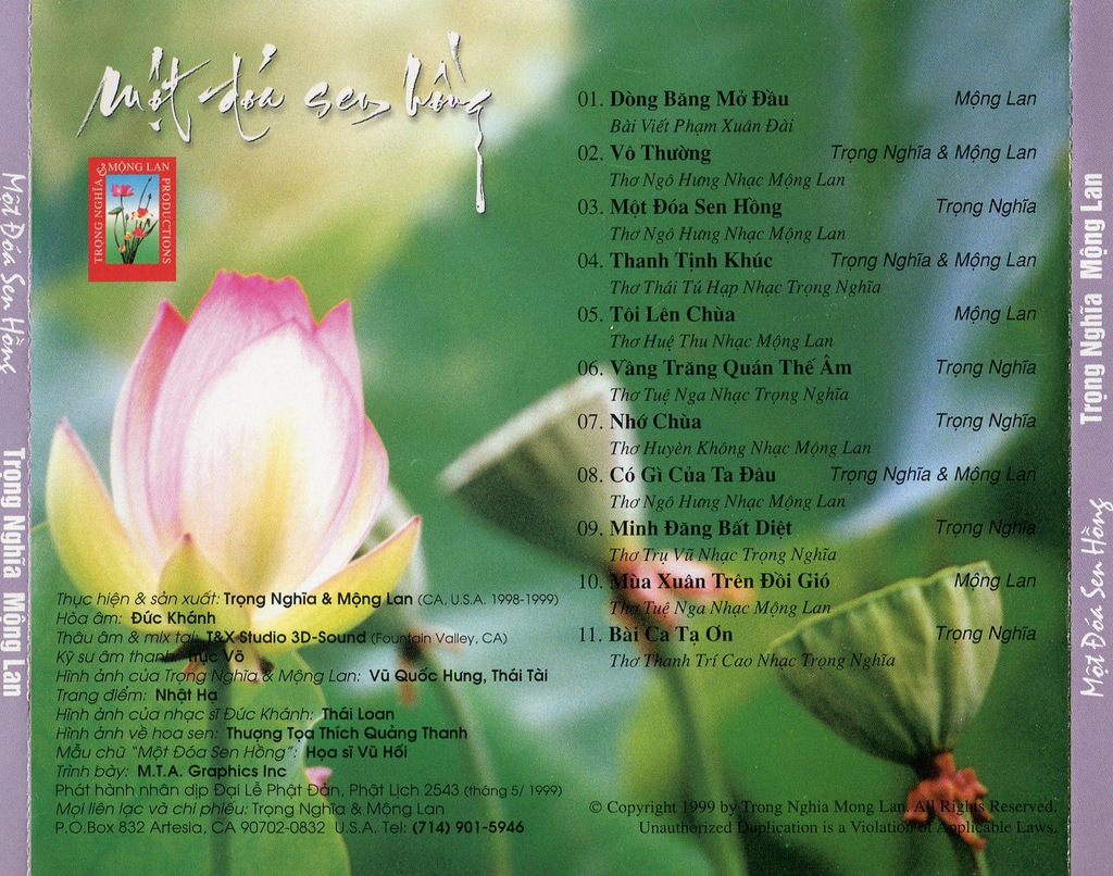 Trọng Nghĩa, Mộng Lan CD - Một Đóa Sen Hồng