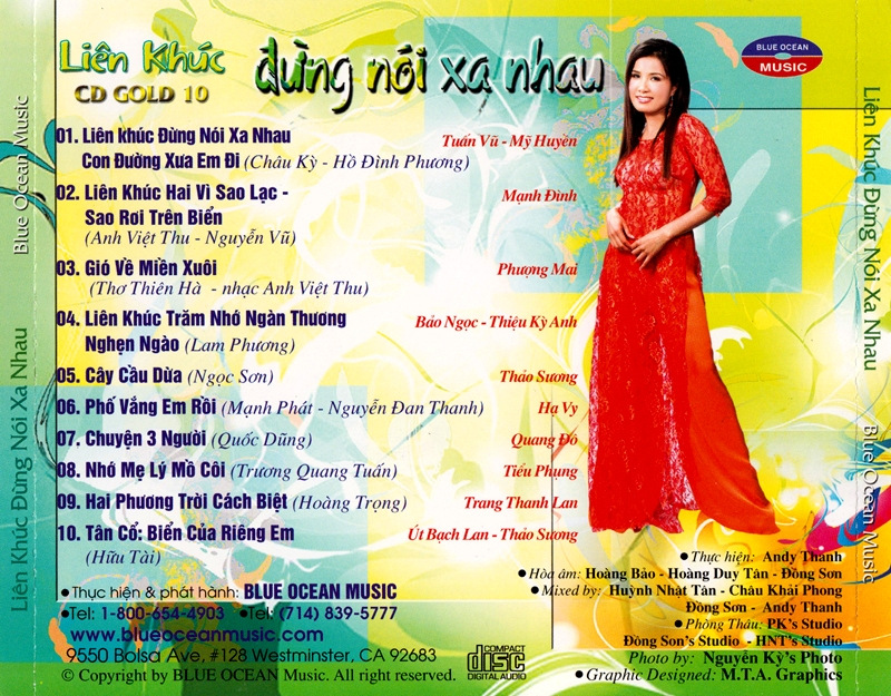 Blue Ocean Gold CD010 - Liên Khúc Đừng Nói Xa Nhau
