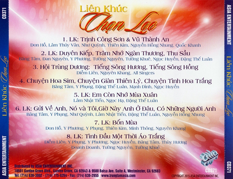 Asia CD371 - Liên Khúc Chọn Lọc