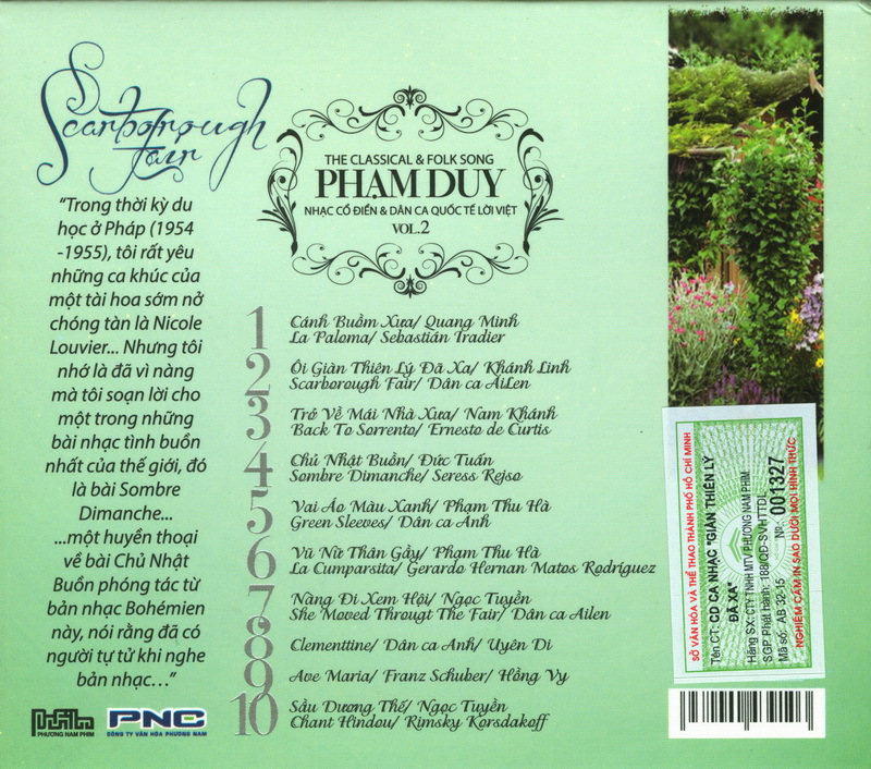 Phương Nam CD - Phạm Duy Classical Vol 2
