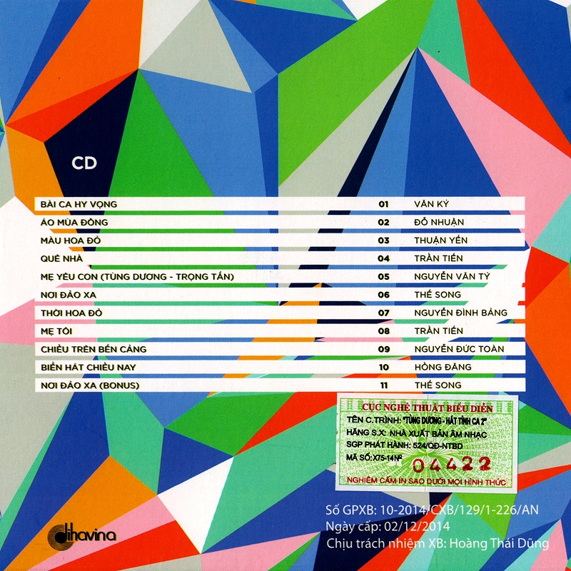Dihavina CD - Tùng Dương Hát Tình Ca 2
