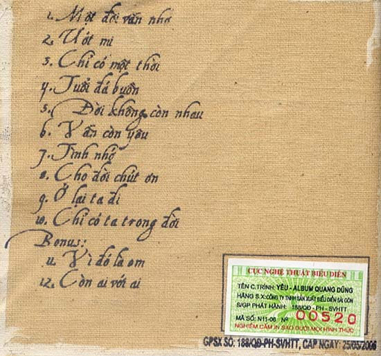 Viết Tân CD - Quang Dũng - Yêu