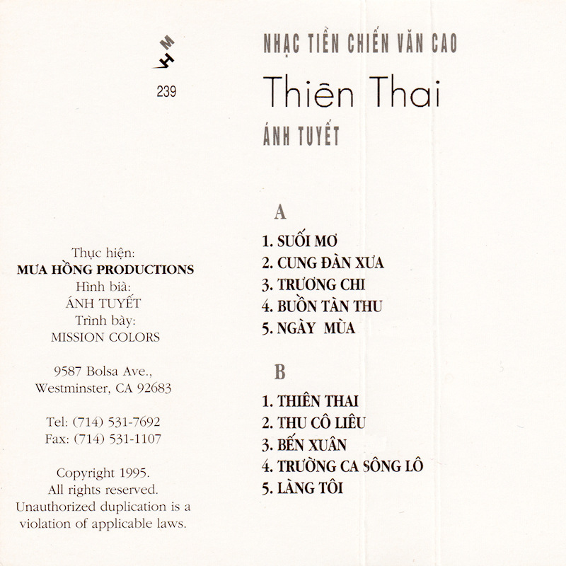 Tape Mưa Hồng 239 - Thiên Thai