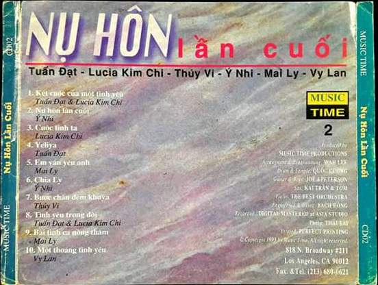 Music Time CD002 - Nụ Hôn Lần Cuối