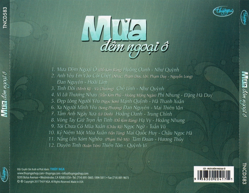 Thúy Nga CD583 - Mưa Đêm Ngoại Ô
