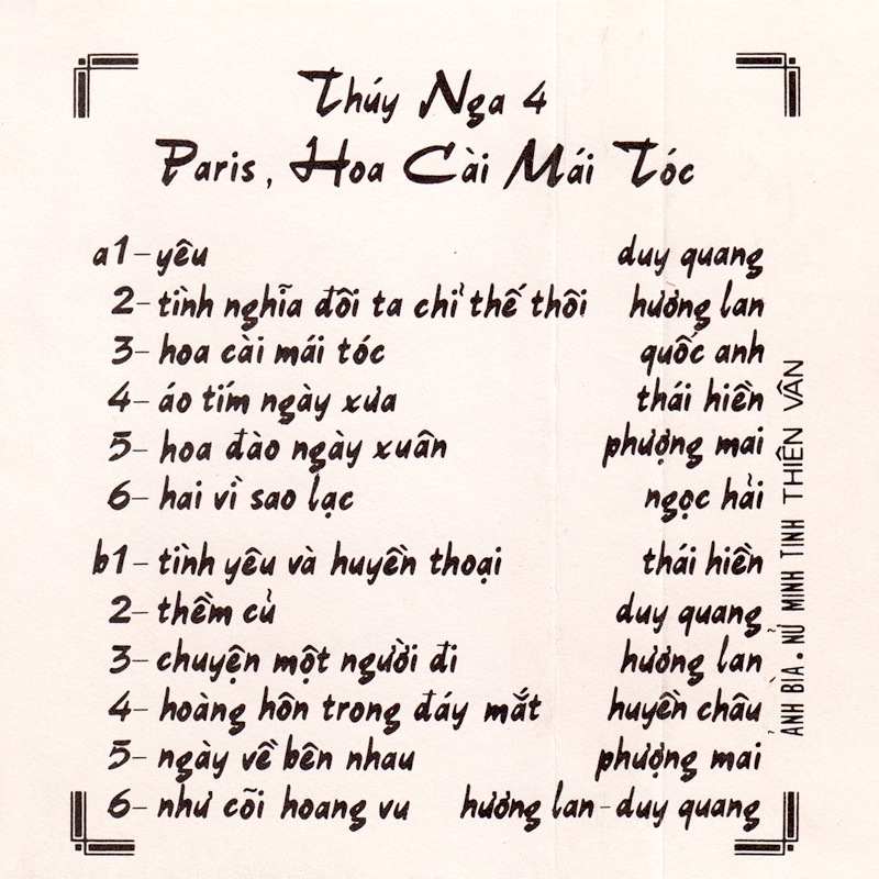 Tape Thúy Nga 4 - Paris Hoa Cài Mái Tóc