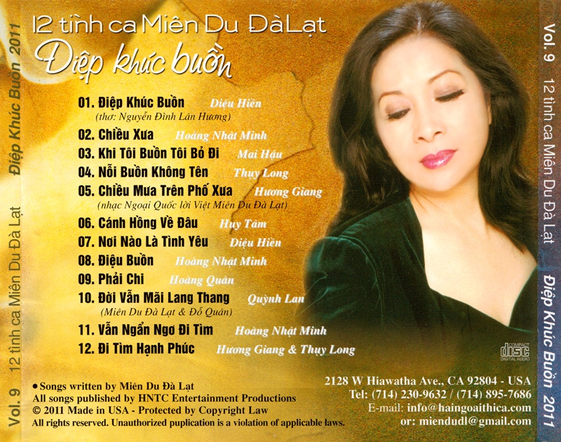 Hải Ngoại Thi Ca CD - Điệp Khúc Buồn - 12 Tình Ca Miên Du Đà Lạt