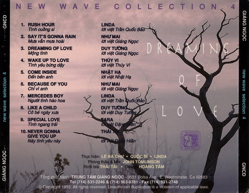 Giáng Ngọc CD - New Wave Selection 4 - Dreaming Of Love