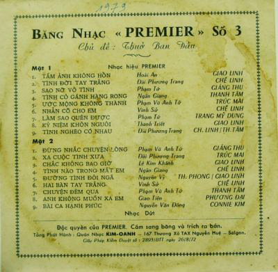 Premier 3 - Thưở Ban Đầu