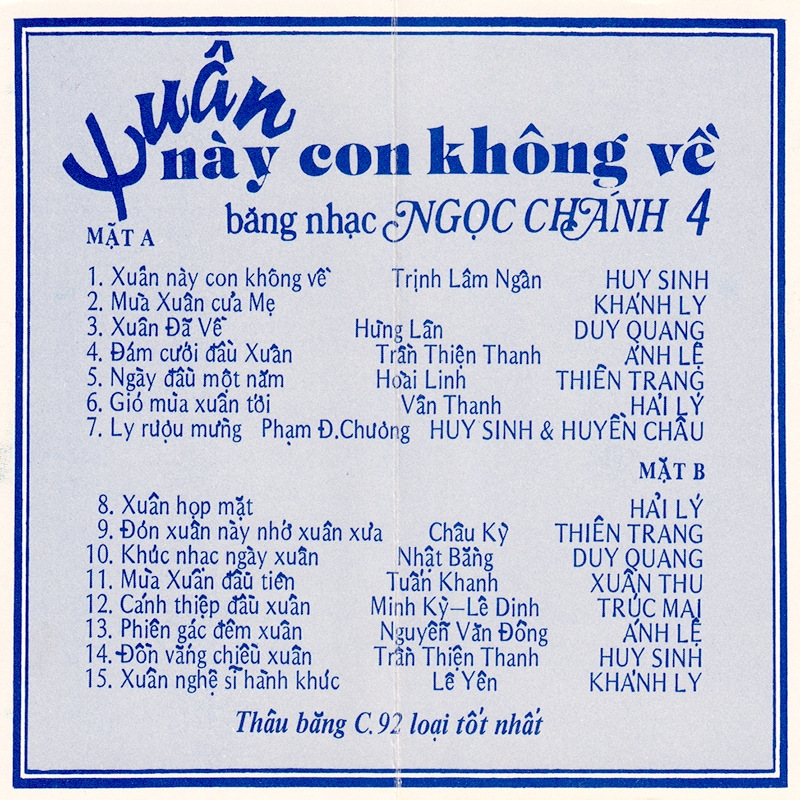 Tape Shotguns 66 - Ngọc Chánh 4 - Xuân Này Con Không Về