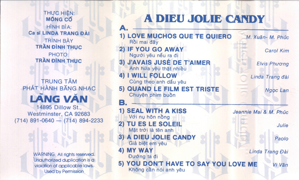 Tape Làng Văn - Adieu Jolie Candy - Doctor New Wave 7