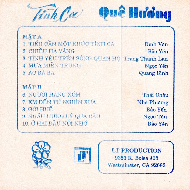 Tape LT4 - Tình Ca Quê Hương