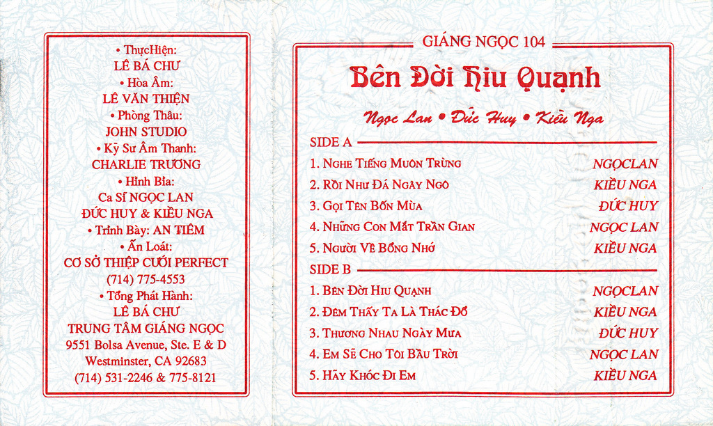 Giáng Ngọc 104 - Bên Đời Hiu Quạnh - Tape