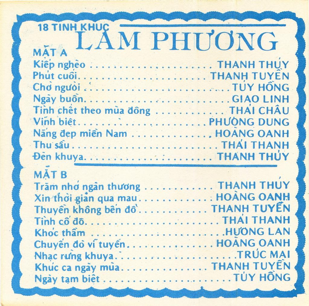 Băng Nhạc Thanh Lan - 18 Tình Khúc Lam Phương