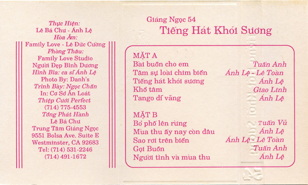 Giáng Ngọc CS054 - Tiếng Hát Khói Sương