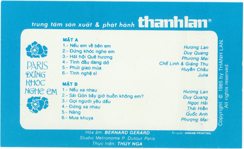 Thanh Lan 43 - Paris Đừng Khóc Nghe Em