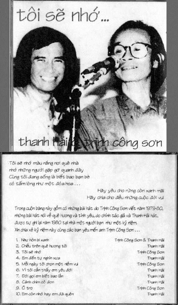 Tôi Sẽ Nhớ... Thanh Hải & Trịnh Công Sơn - Tape