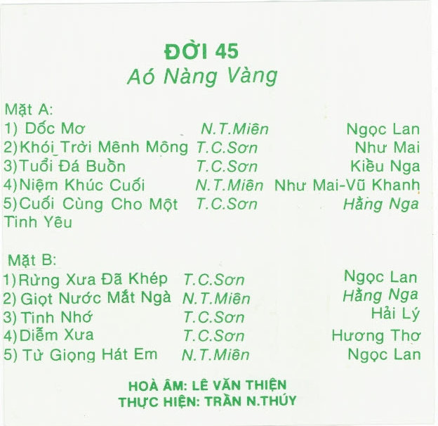 Đời 45 - Áo Nàng Vàng - Tape