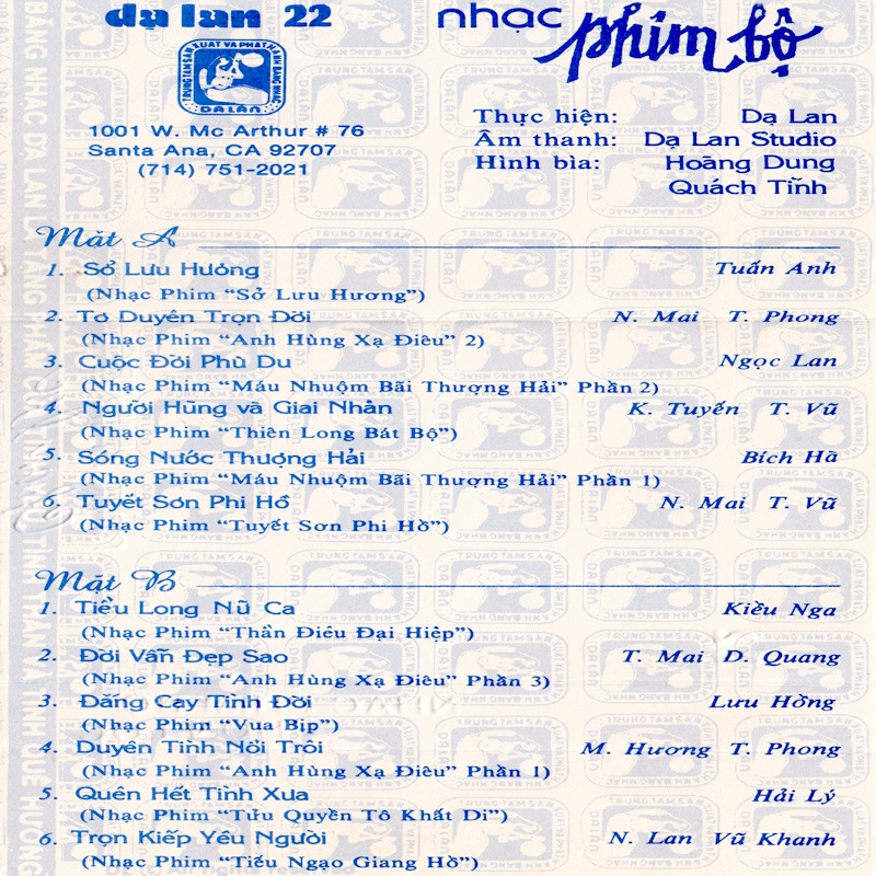 Tape Dạ Lan 22 - Nhạc Phim Bộ Chọn Lọc