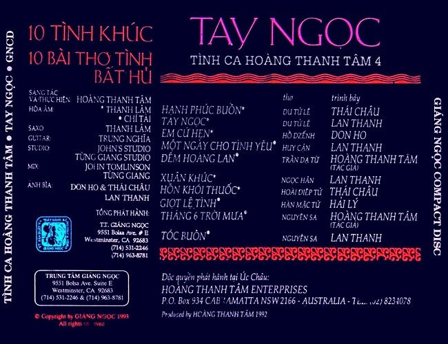 Tape Giáng ngọc - Tay Ngọc - Tình Ca Hoàng Thanh Tâm 4