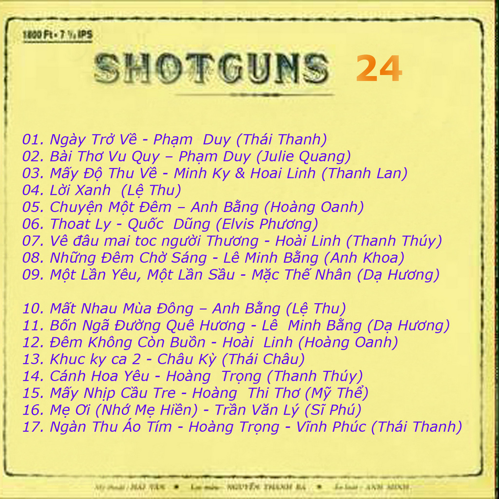 Shotguns 24 - Nhạc Không Chủ Đề 1972