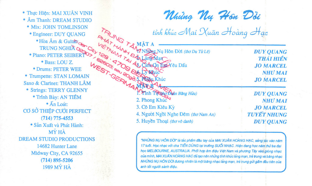 Tape Dream Studio 07 - Những Nụ Hôn Đời