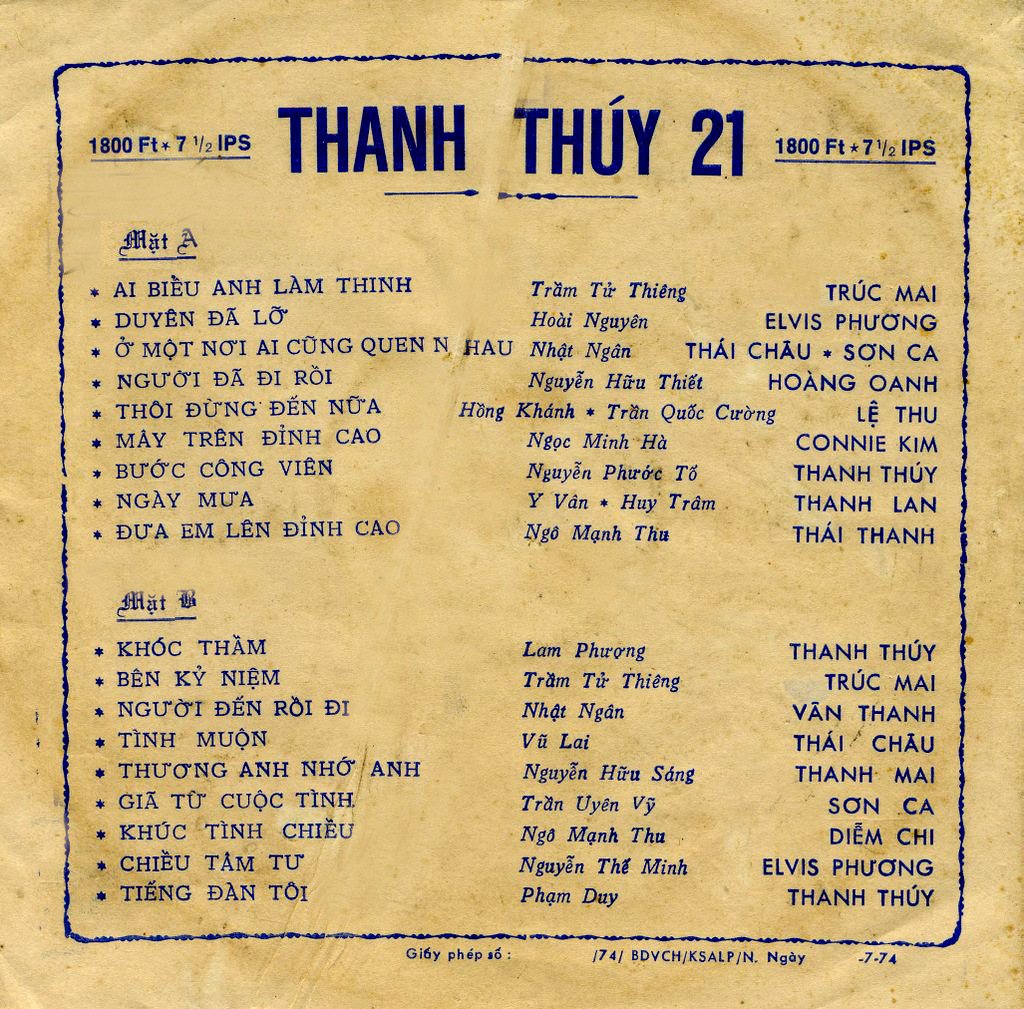 Tape Thanh Thúy 21