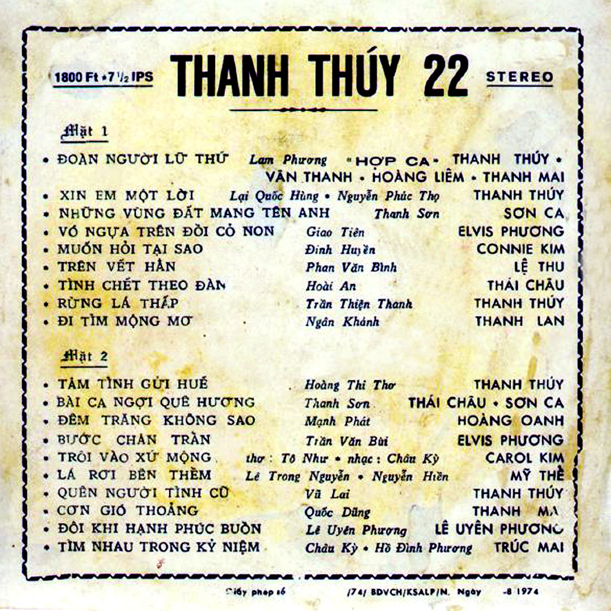 Tape Thanh Thúy 22