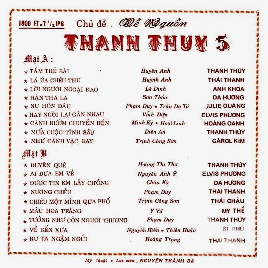 Tape Thanh Thúy 5 - Về Nguồn
