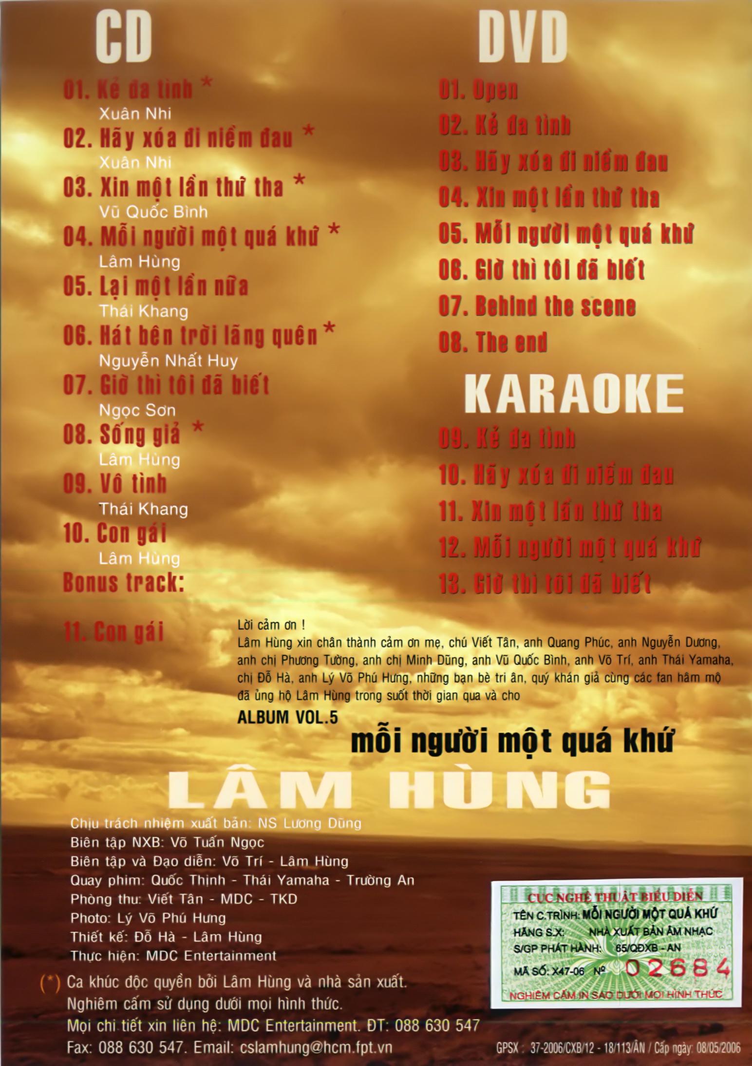 Dihavina CD - Lâm Hùng - Mỗi Người Một Quá Khứ