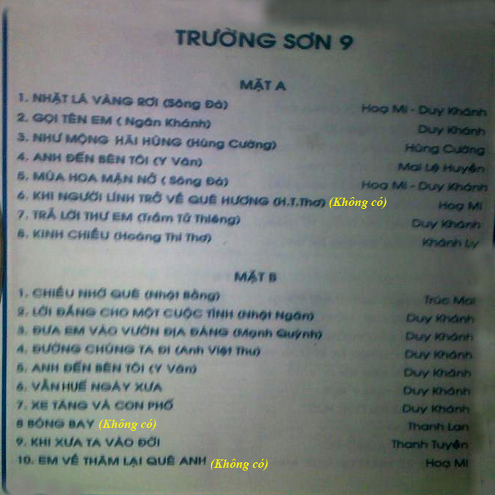 Tape Trường Sơn 9