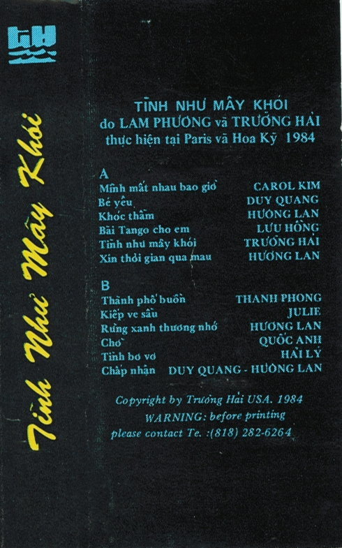 Tape Trường Hải 8 - Tình Như Mây Khói
