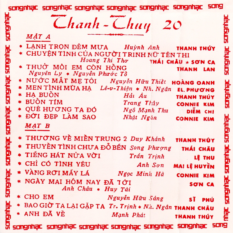 Tape Sóng Nhạc - Thanh Thúy 20