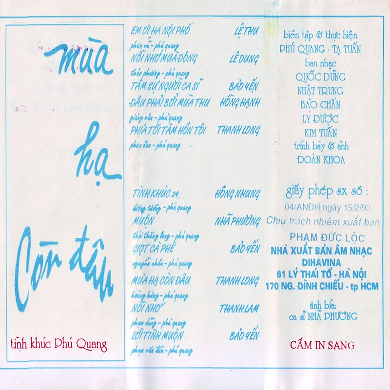 Tape Dihavina - Mùa Hạ Còn Đâu