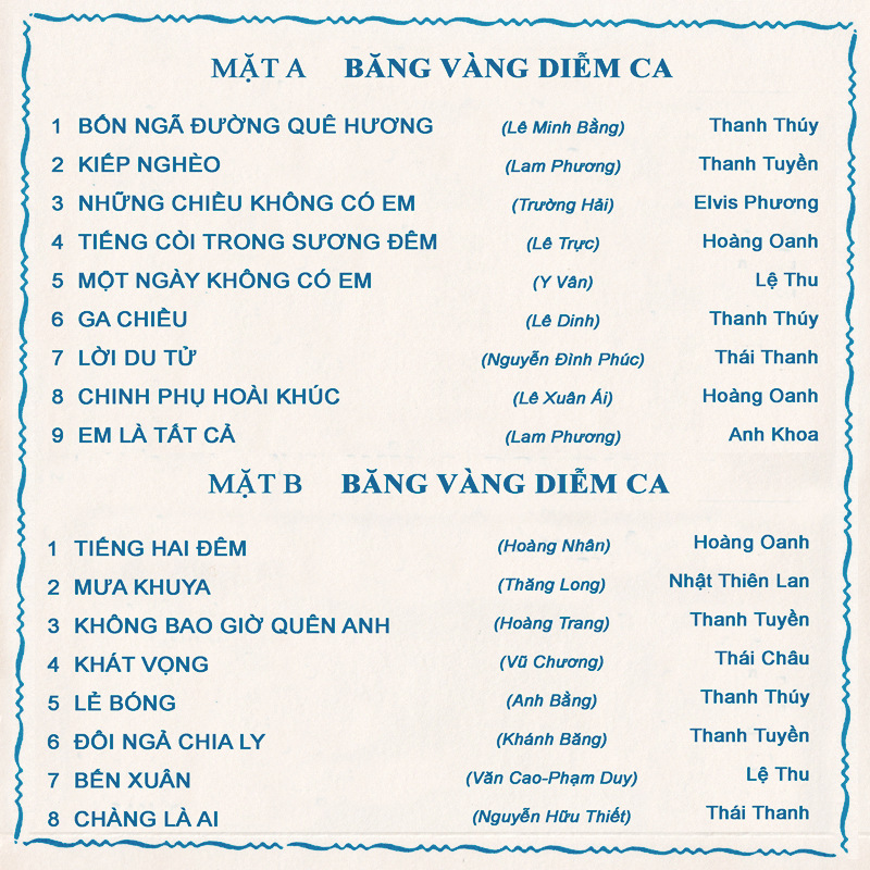 Tape Diễm Ca - Băng Vàng