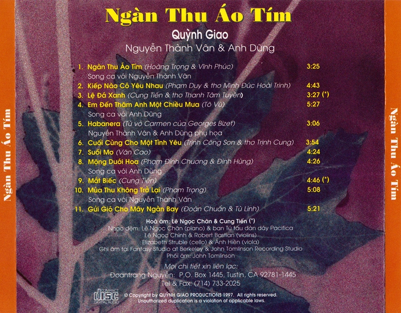 Quỳnh Giao CD - Ngàn Thu Áo Tím