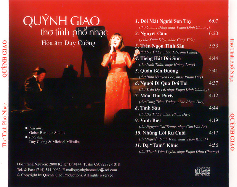 Quỳnh Giao CD - Thơ Tình Phổ Nhạc